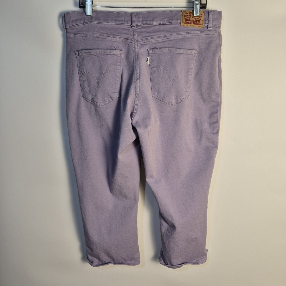 Levi's Vintage Y2K 32 Retro Lavender Pastel Capri Pants Stretch Denim - Picture 2 of 5